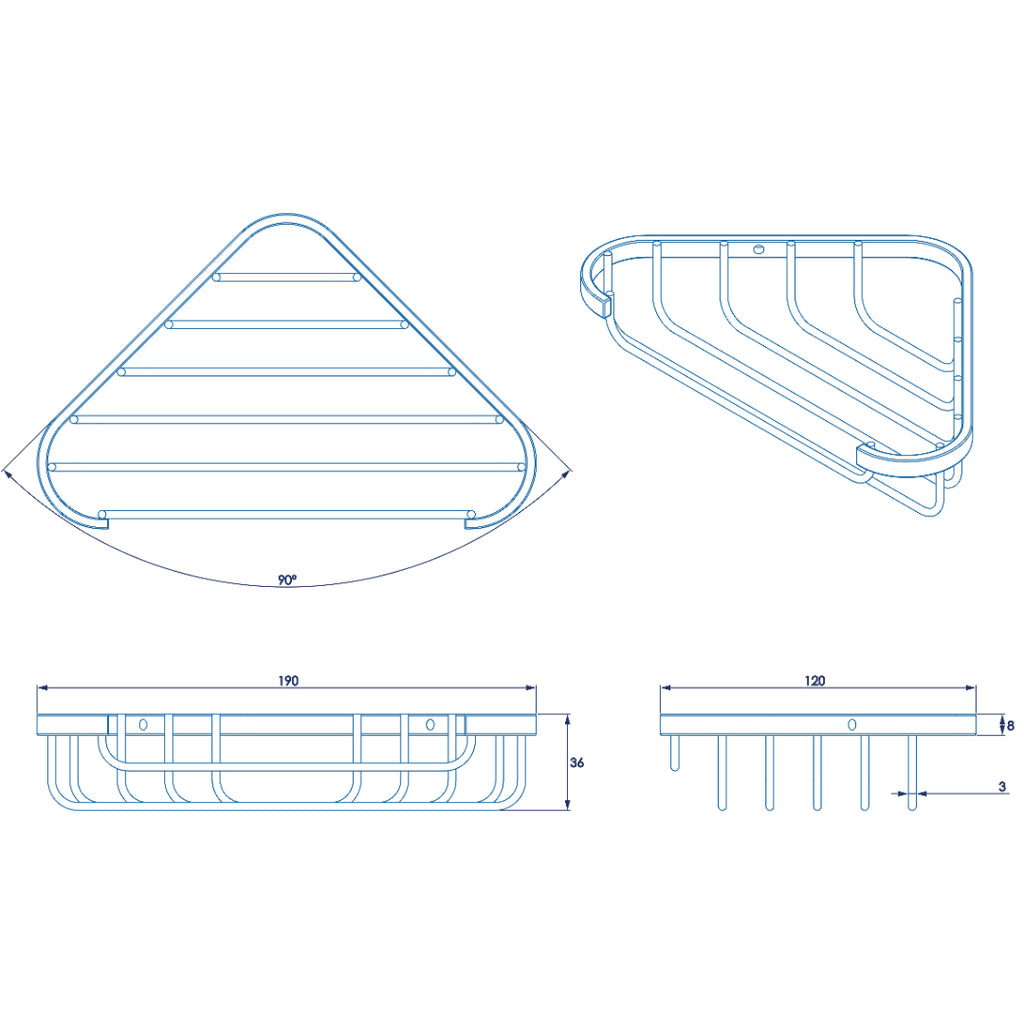 Croydex Corner Soap Dish - Chrome