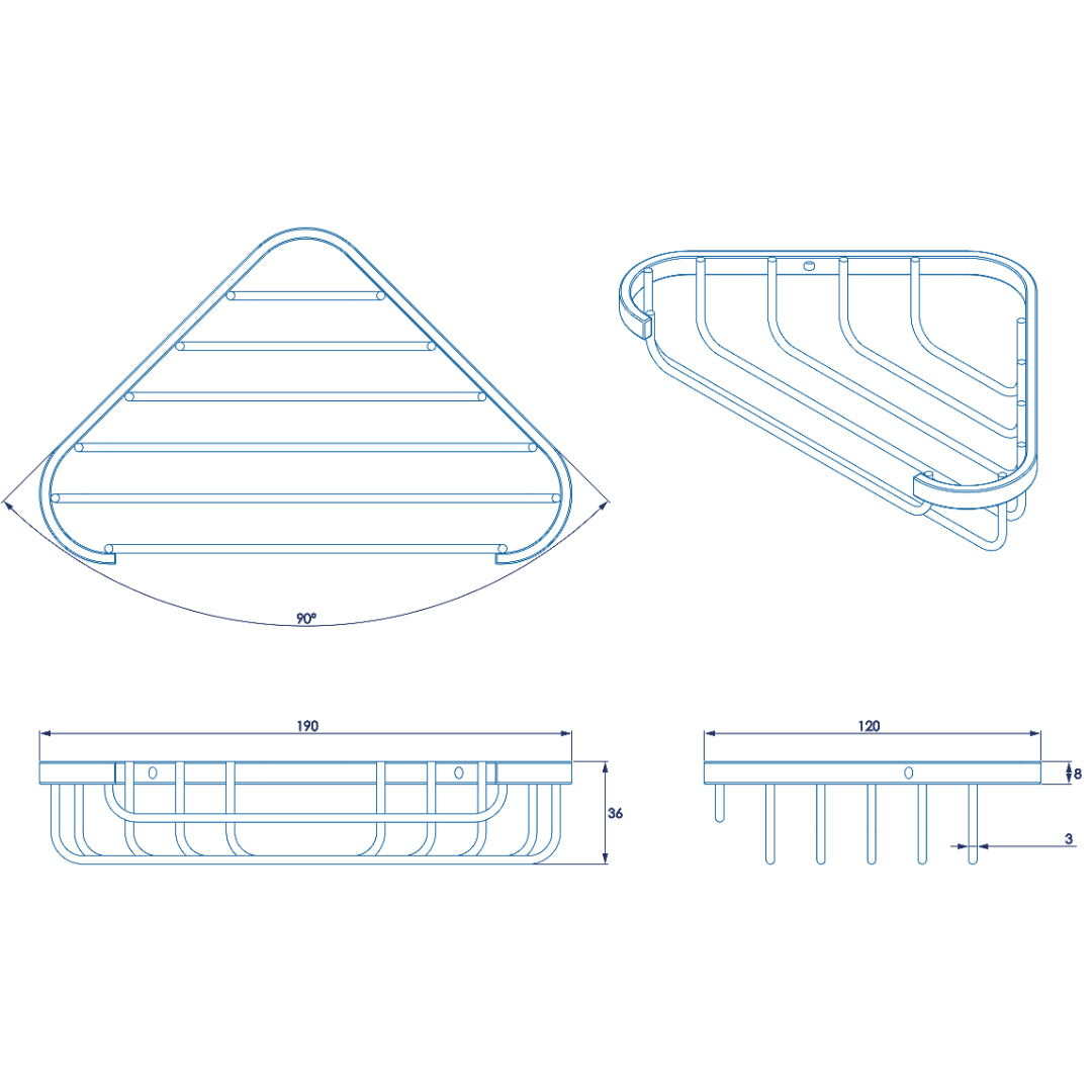 Croydex Corner Soap Dish - Chrome