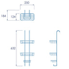 Croydex Hook Over 3 Tier Basket - Chrome