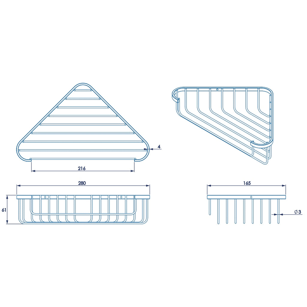 Croydex Corner Basket Chrome