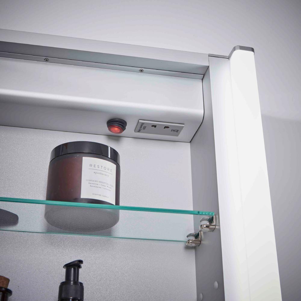 Roper Rhodes R2 Altitude Double Door Illuminated Cabinet 670mm With Socket And Demister
