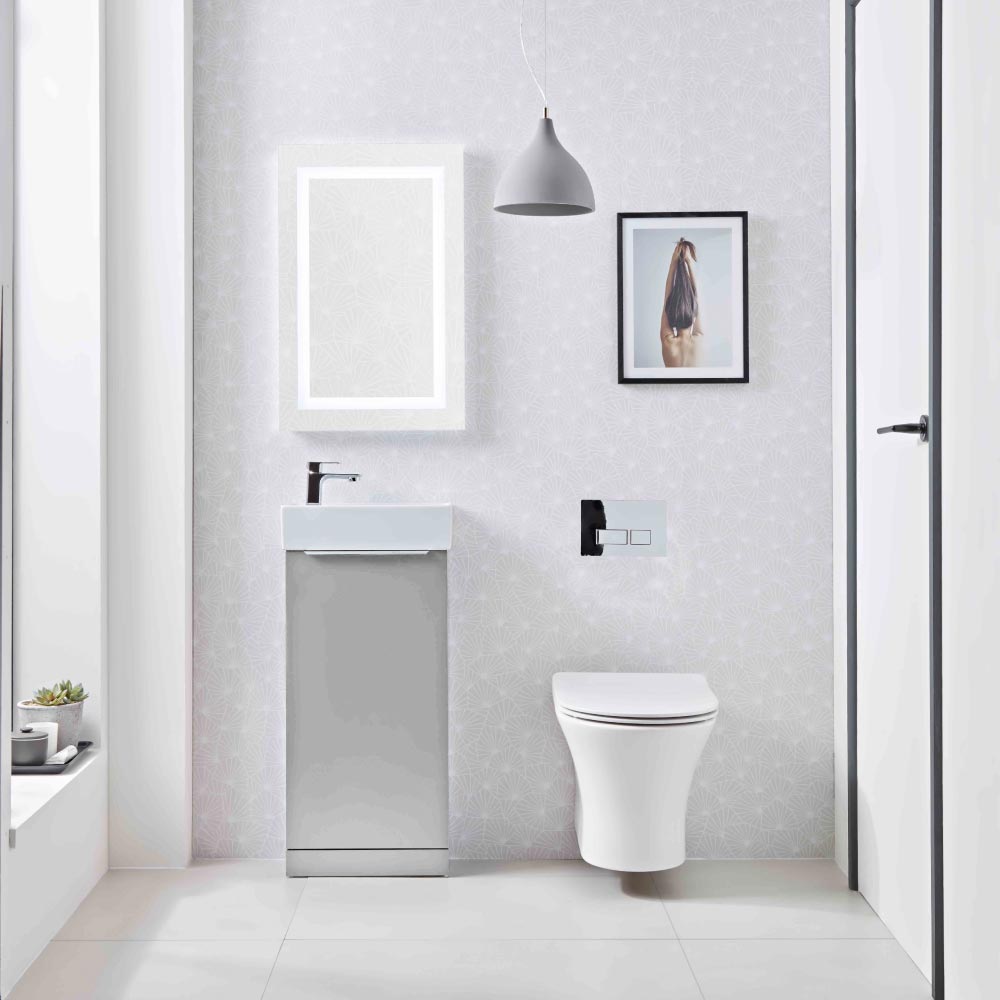 Roper Rhodes Alto 400 Freestanding Complete Basin Unit - Light Grey