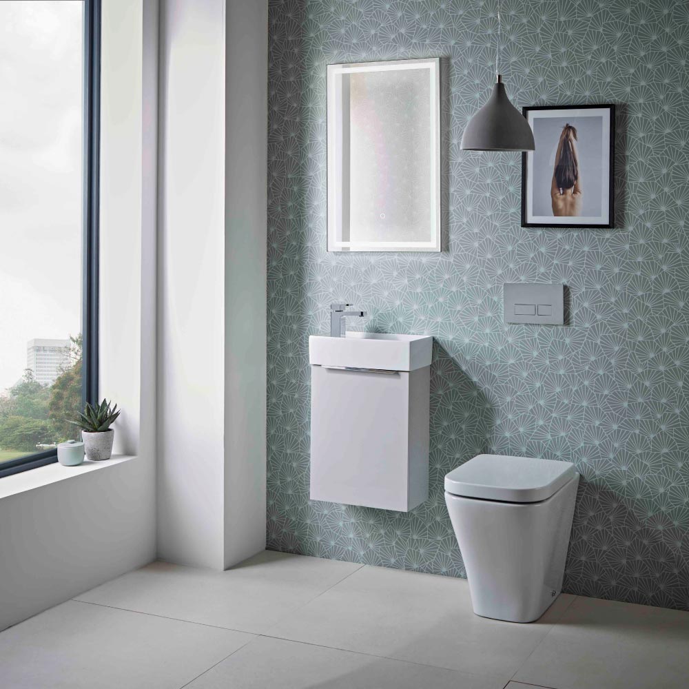 Roper Rhodes Alto 400 Wall Mounted Complete Basin Unit - Light Grey
