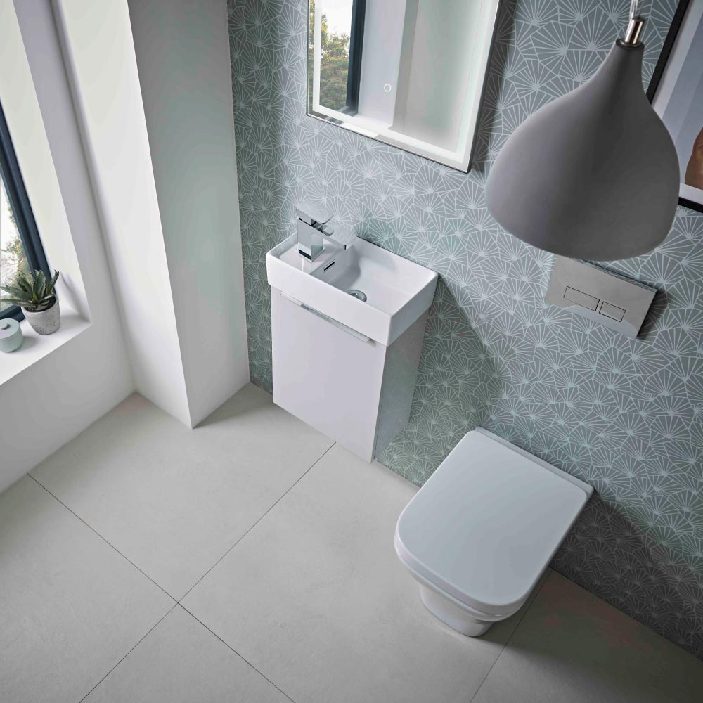 Roper Rhodes Alto 400 Wall Mounted Complete Basin Unit - Light Grey