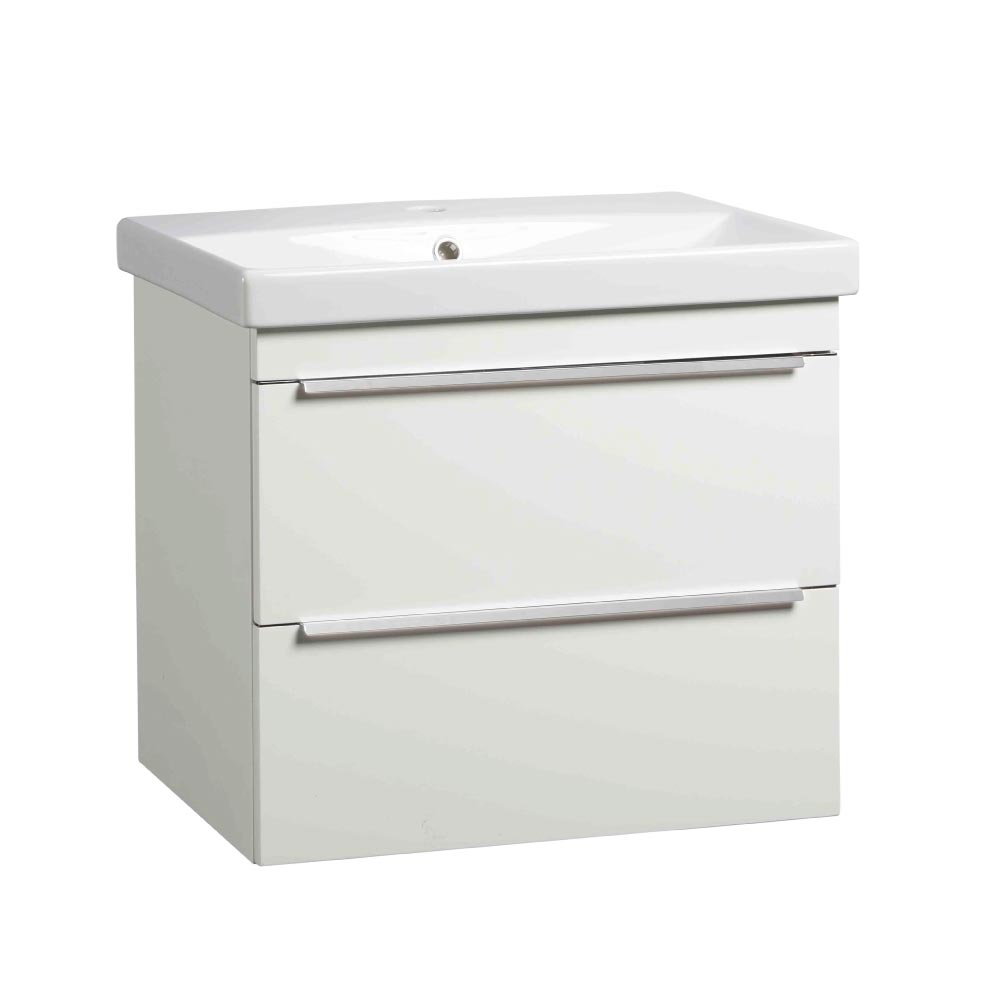 Roper Rhodes Type 600 Wall Mounted 2 Drawer Complete Basin Unit - Gloss White