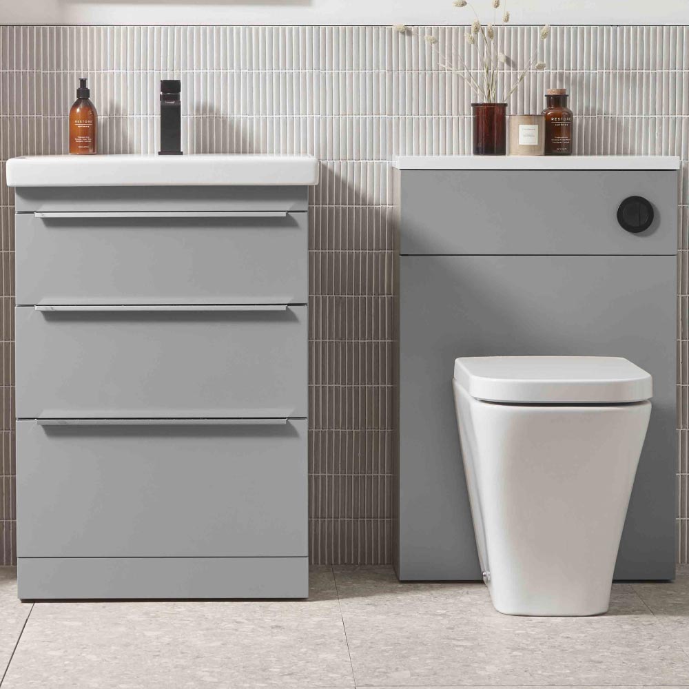 Roper Rhodes Type 600 Freestanding 3 Drawer Complete Basin Unit - Light Grey