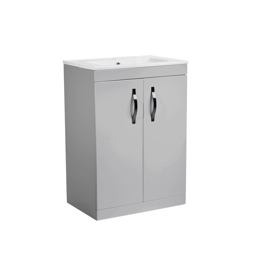 Roper Rhodes Astute 600 Freestanding 2 Door Complete Basin Unit - Light Grey