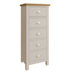 Raleigh 5 Drawer Narrow Chest Truffle