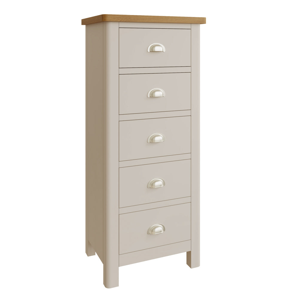 Raleigh 5 Drawer Narrow Chest Truffle