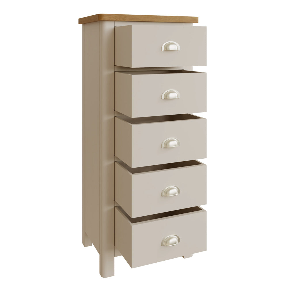 Raleigh 5 Drawer Narrow Chest Truffle