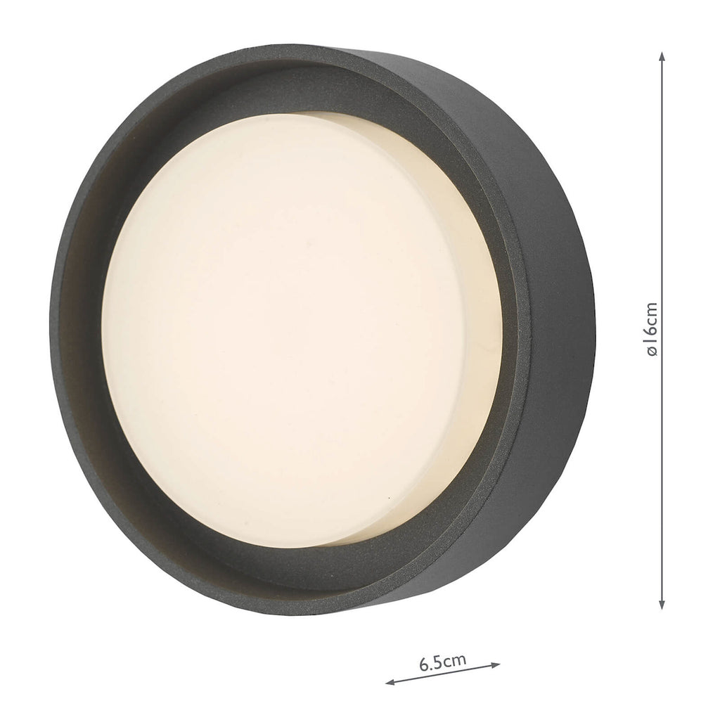 Ralph Small Outdoor Wall Light Anthracite IP65 LED<br>Matt Grey