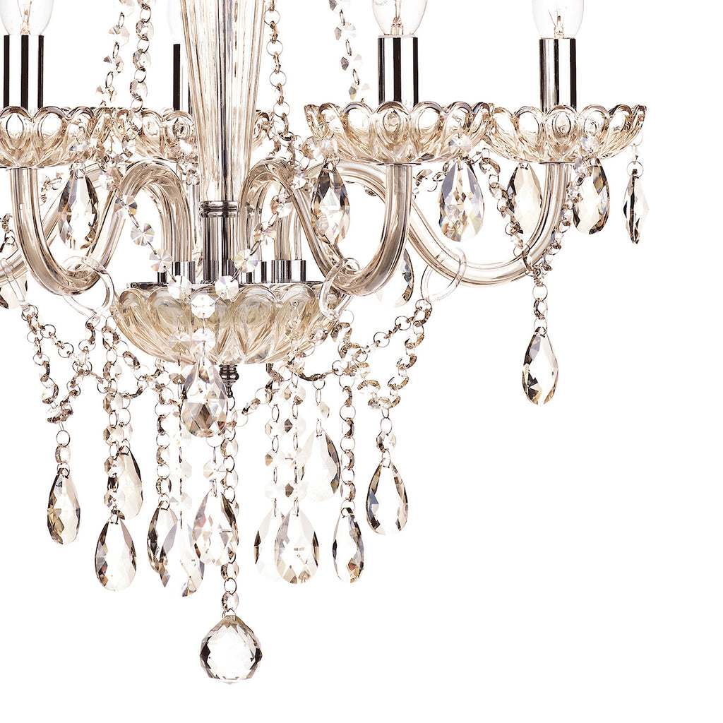 Raphael 5 Light Chandelier Champagne Crystal<br>Champagne Glass