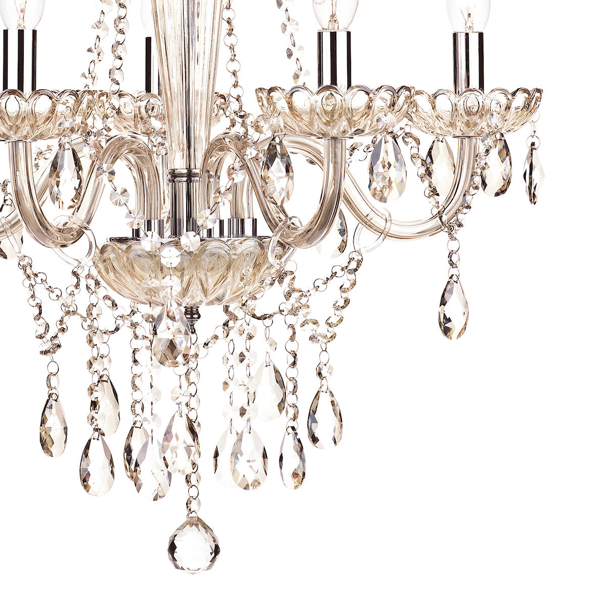 Raphael 5 Light Chandelier Champagne Crystal<br>Champagne Glass