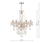 Raphael 5 Light Chandelier Champagne Crystal<br>Champagne Glass