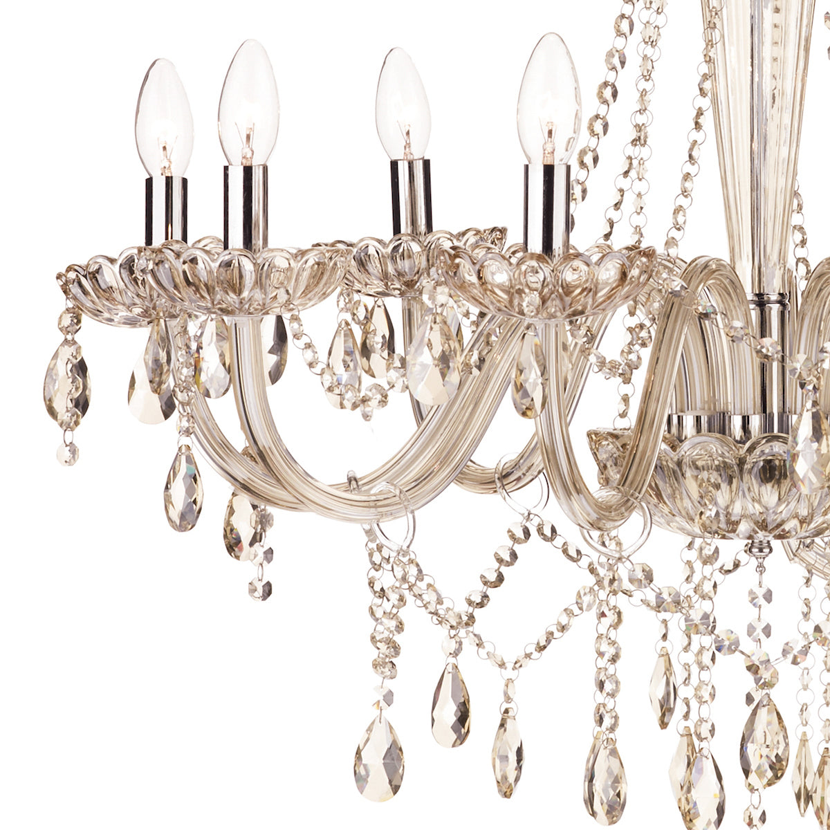 Raphael 8 Light Chandelier Champagne Crystal<br>Champagne Glass