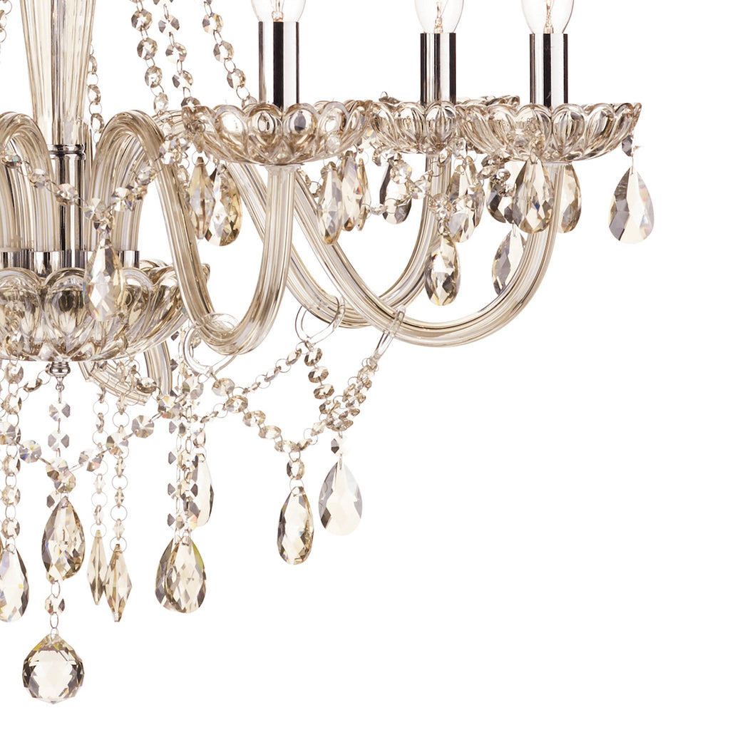 Raphael 8 Light Chandelier Champagne Crystal<br>Champagne Glass