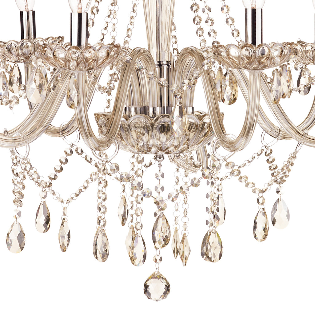 Raphael 8 Light Chandelier Champagne Crystal<br>Champagne Glass