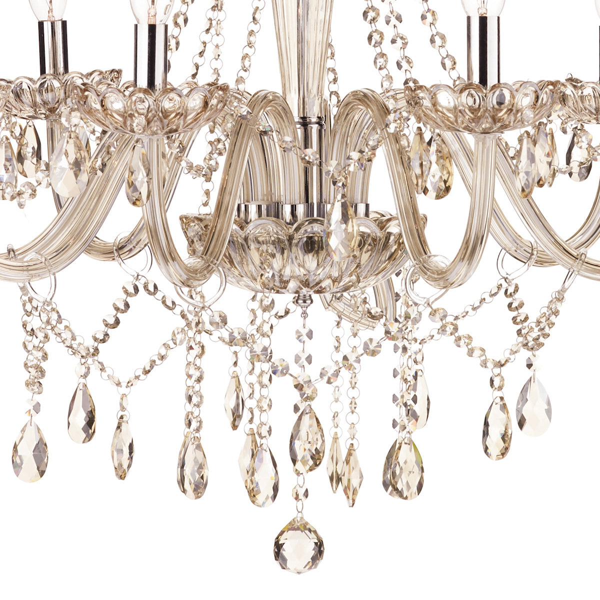 Raphael 8 Light Chandelier Champagne Crystal<br>Champagne Glass