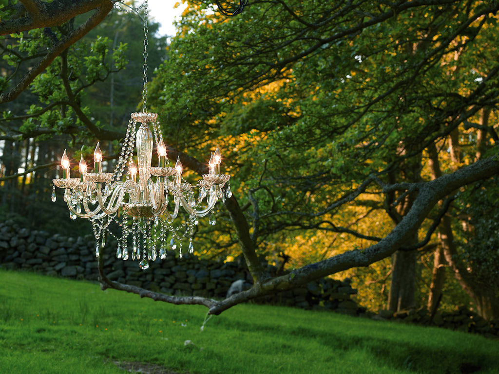 Raphael 8 Light Chandelier Champagne Crystal<br>Champagne Glass