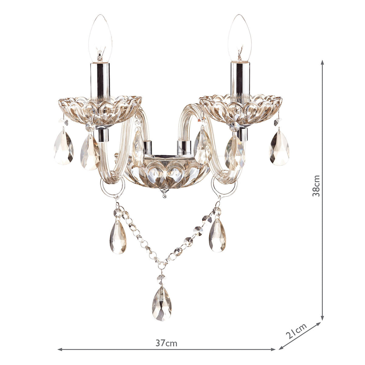 Raphael Double Wall Bracket Champagne Crystal<br>Champagne Glass