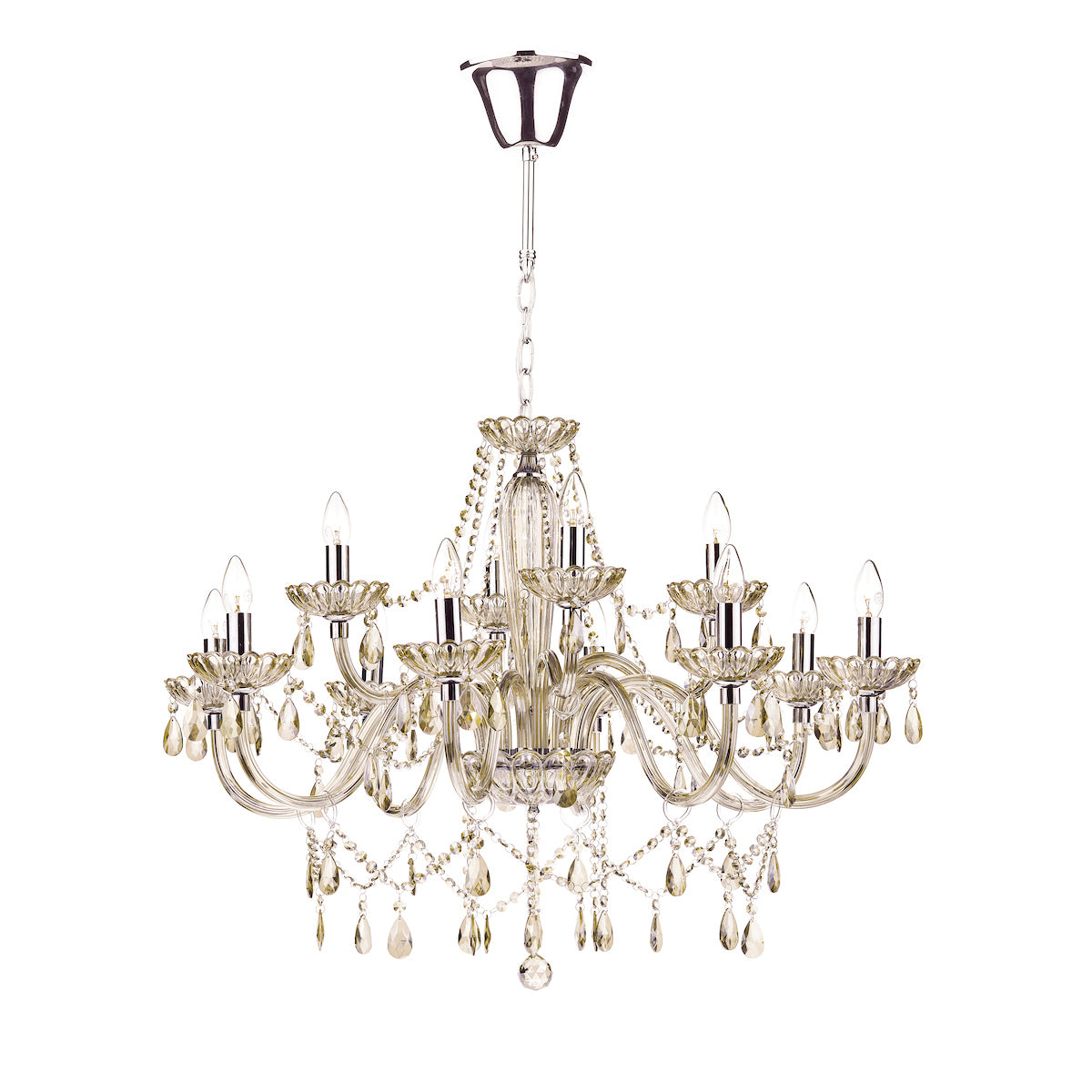 Raphael 12 Light Chandelier Champagne Crystal<br>Champagne Glass