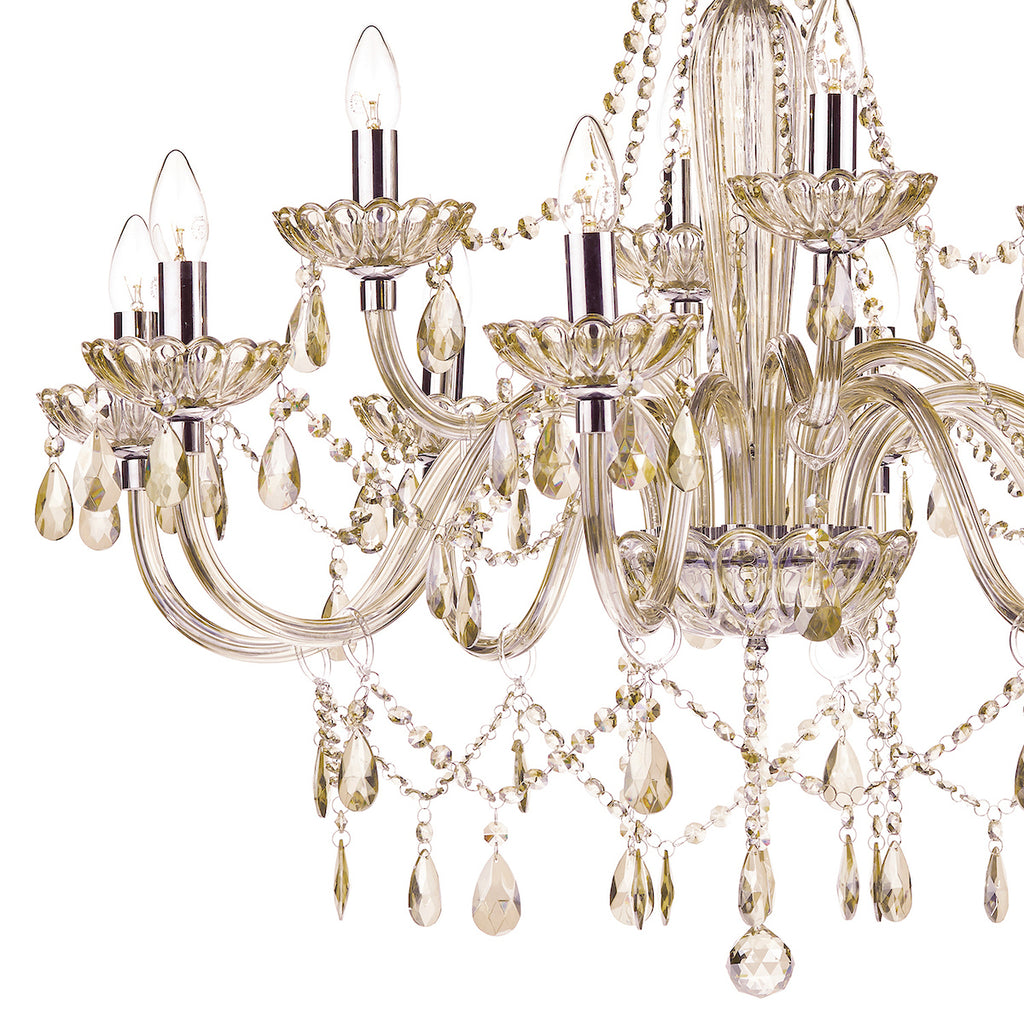 Raphael 12 Light Chandelier Champagne Crystal<br>Champagne Glass