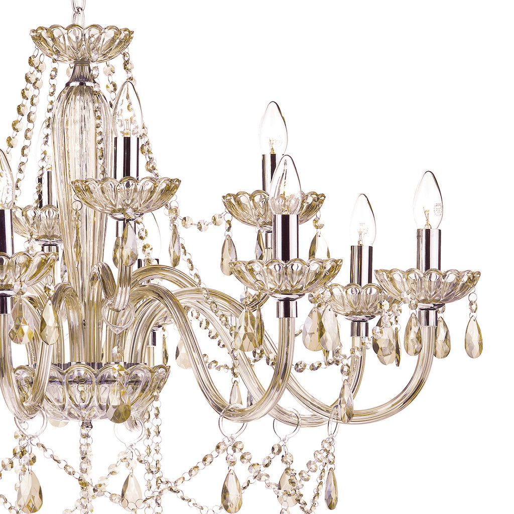 Raphael 12 Light Chandelier Champagne Crystal<br>Champagne Glass