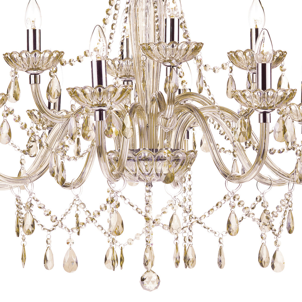 Raphael 12 Light Chandelier Champagne Crystal<br>Champagne Glass