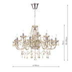 Raphael 12 Light Chandelier Champagne Crystal<br>Champagne Glass