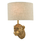 Raul Monkey Wall Light Gold With Shade <br>Matt Gold