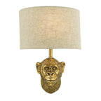 Raul Monkey Wall Light Gold With Shade <br>Matt Gold