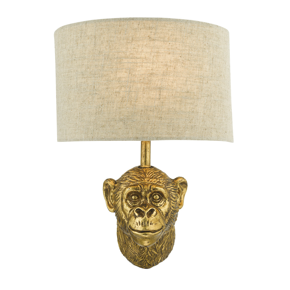 Raul Monkey Wall Light Gold With Shade <br>Matt Gold