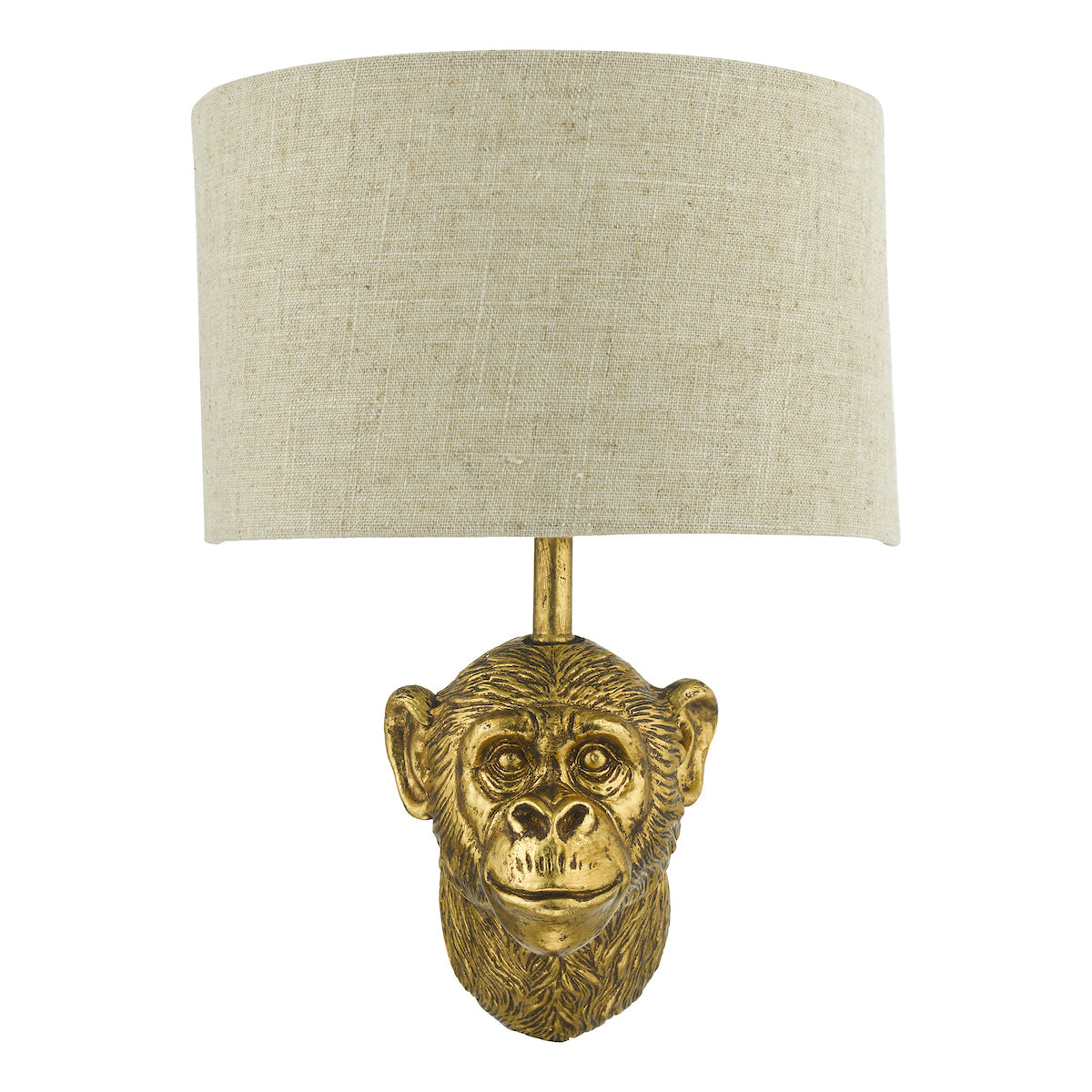 Raul Monkey Wall Light Gold With Shade <br>Matt Gold
