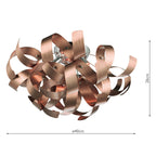 Rawley 4 Light Flush Brushed Copper 40cm<br>Brushed Copper