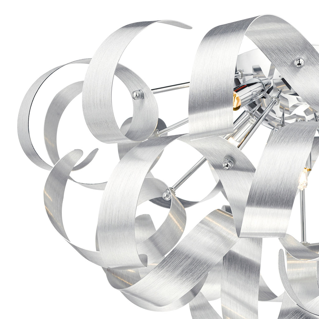 Rawley 5 Light Flush Brushed Aluminium 60cm<br>Brushed Aluminium
