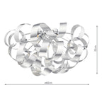 Rawley 5 Light Flush Brushed Aluminium 60cm<br>Brushed Aluminium