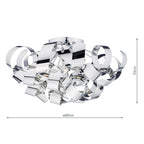 Rawley 5 Light Flush Polished Chrome 60cm<br>Polished Chrome