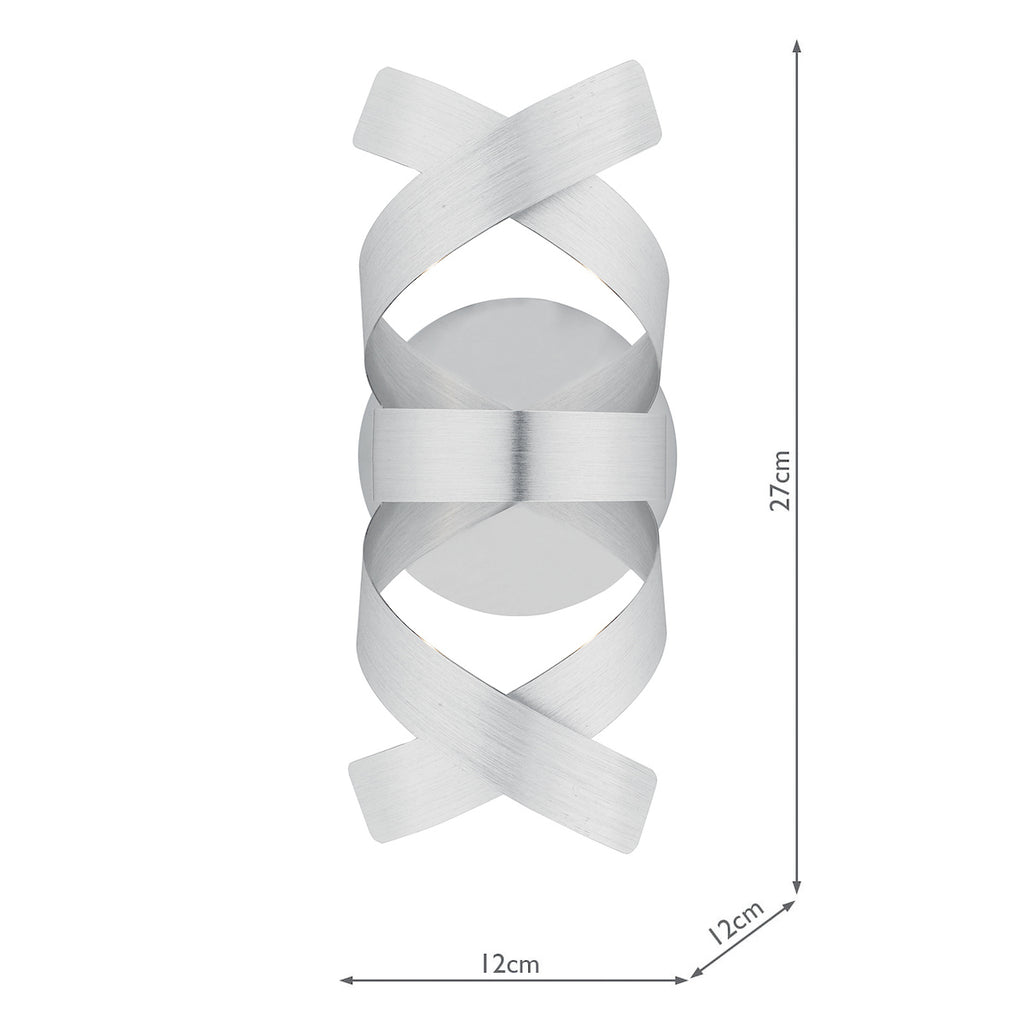 Rawley Wall Light Brushed Aluminium<br>Brushed Aluminium
