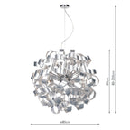 Rawley 12 Light Pendant Brushed Aluminium<br>Brushed Aluminium