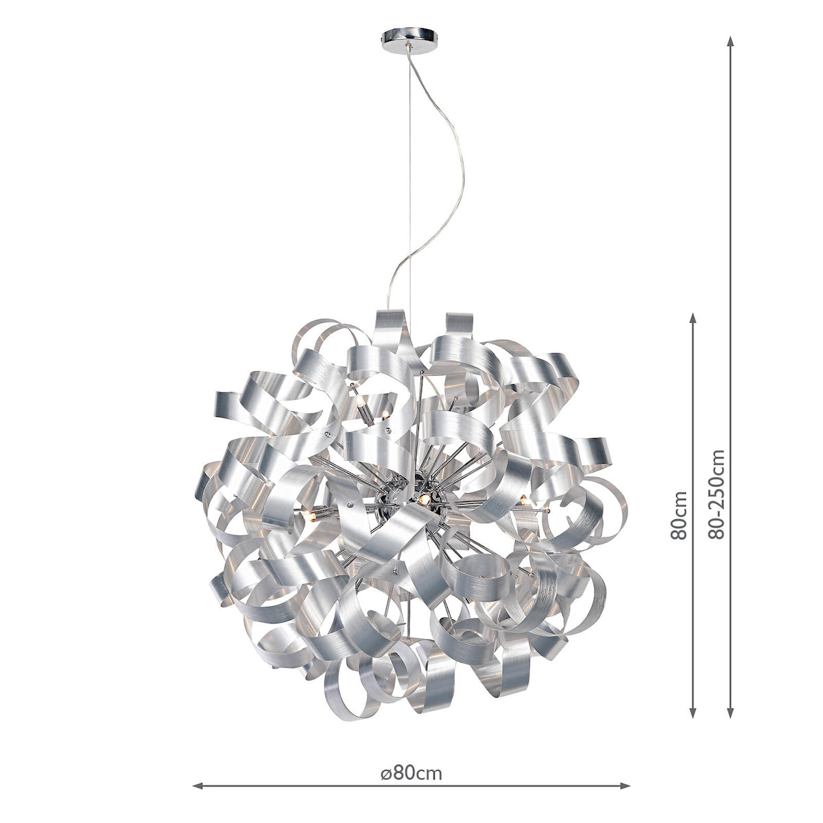 Rawley 12 Light Pendant Brushed Aluminium<br>Brushed Aluminium