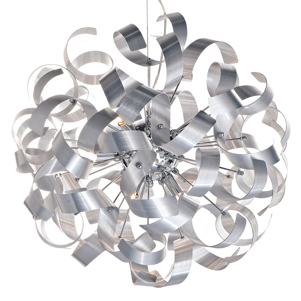 Rawley 9 Light Ribbon Pendant<br>Brushed Aluminium
