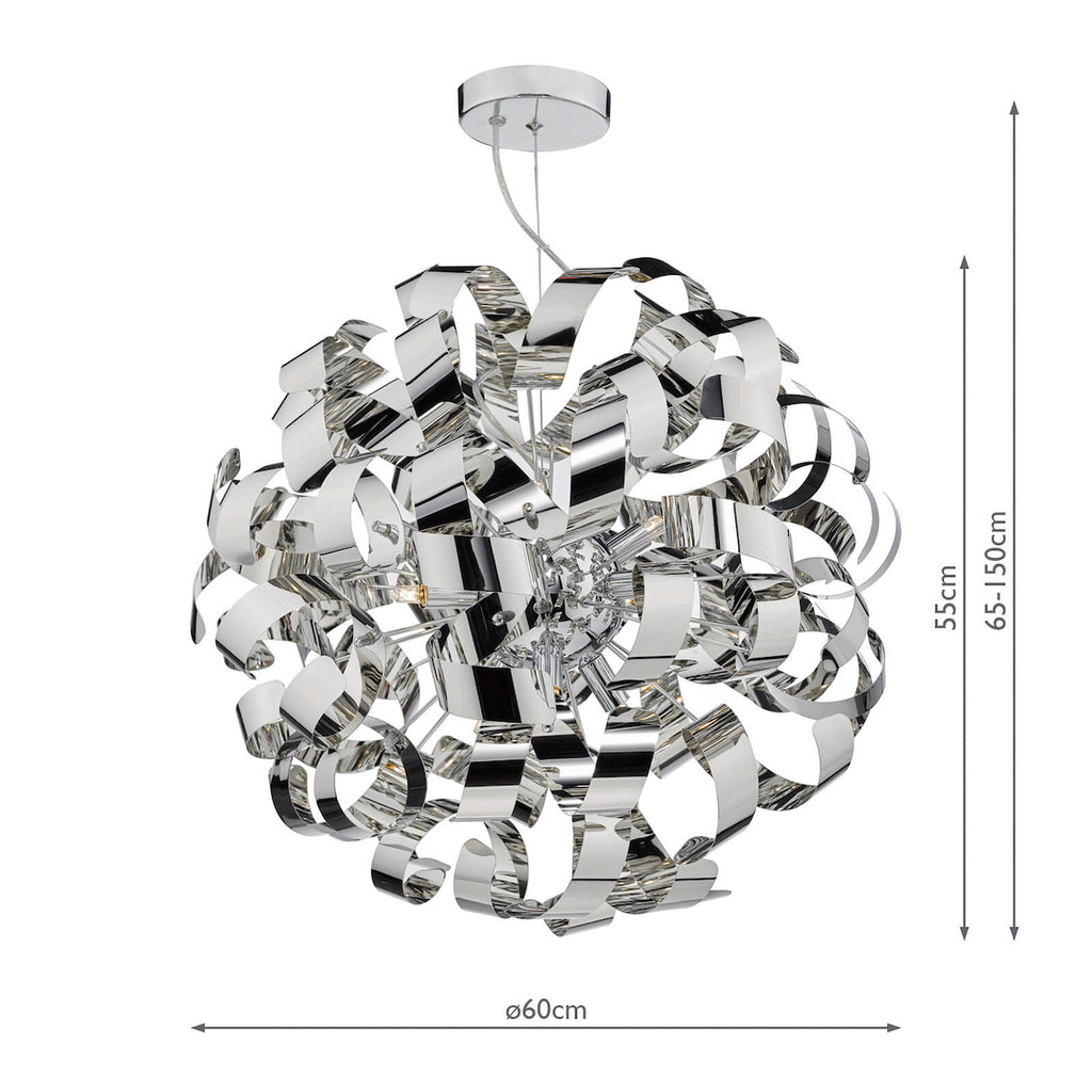 Rawley 9 Light Pendant Polished Chrome<br>Polished Chrome