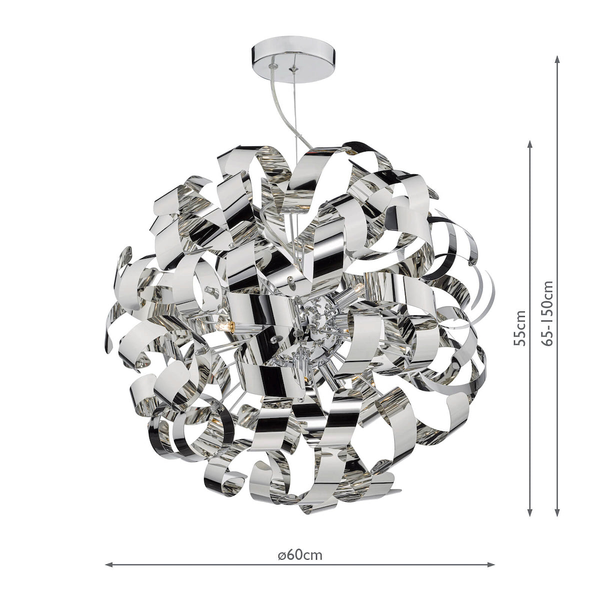 Rawley 9 Light Pendant Polished Chrome<br>Polished Chrome