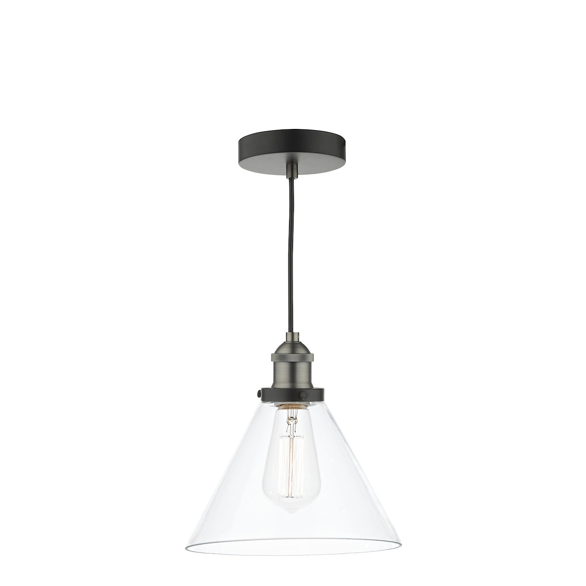 Ray 1 Light Single Pendant Antique Nickel Clear Glass<br>Antique Nickel