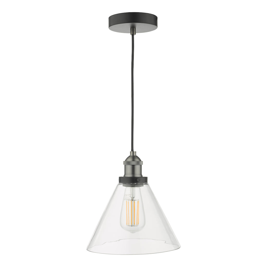 Ray 1 Light Single Pendant Antique Nickel Clear Glass<br>Antique Nickel