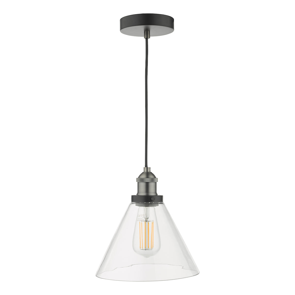 Ray 1 Light Single Pendant Antique Nickel Clear Glass<br>Antique Nickel