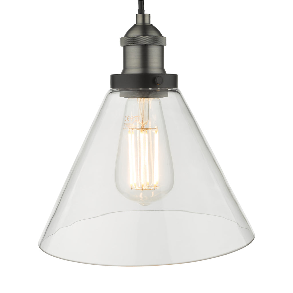 Ray 1 Light Single Pendant Antique Nickel Clear Glass<br>Antique Nickel