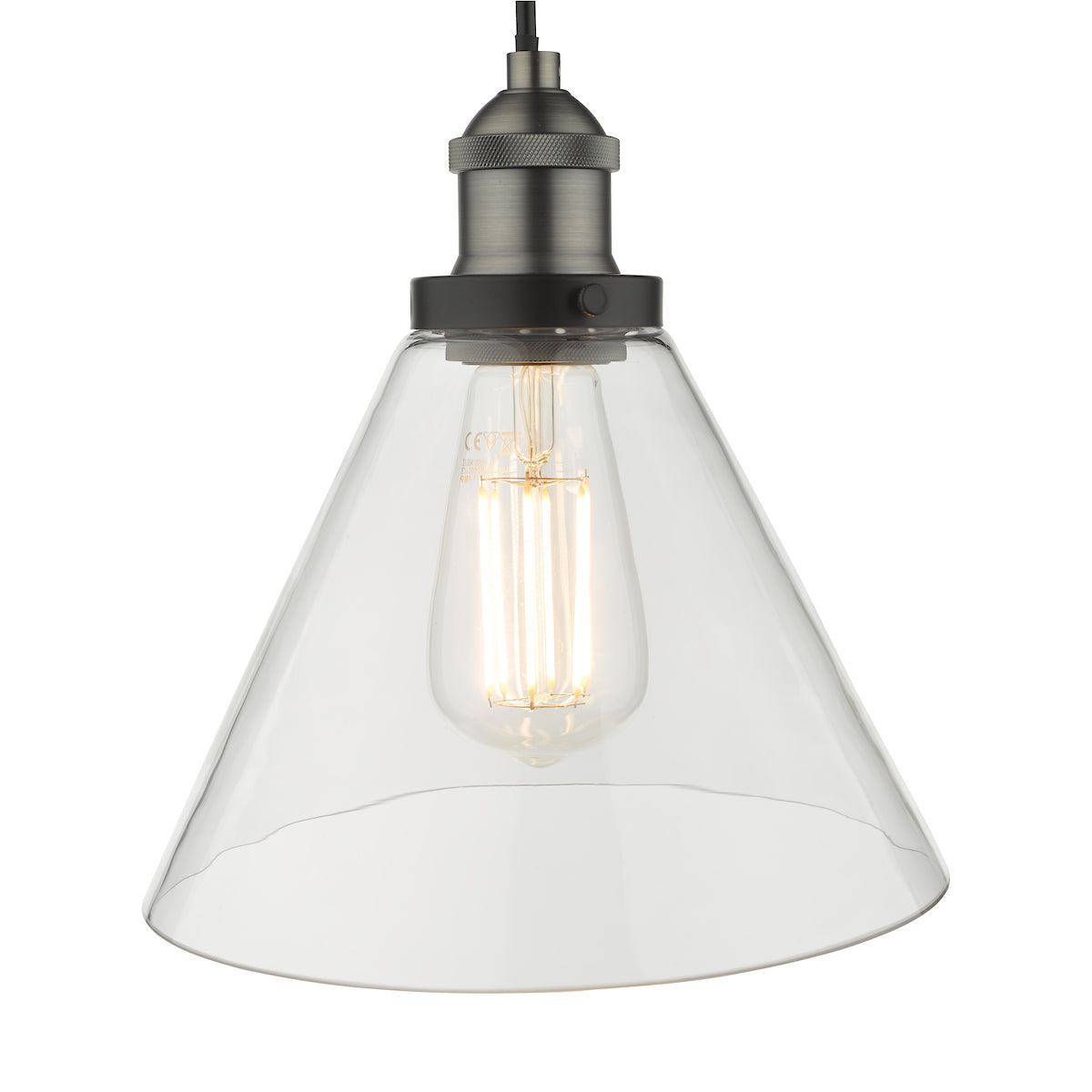 Ray 1 Light Single Pendant Antique Nickel Clear Glass<br>Antique Nickel
