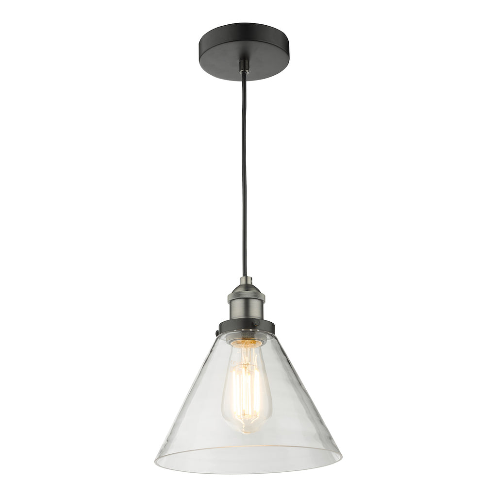 Ray 1 Light Single Pendant Antique Nickel Clear Glass<br>Antique Nickel
