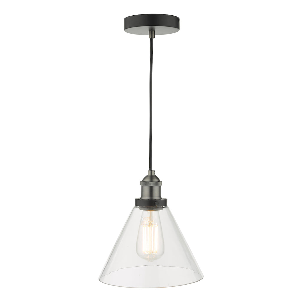 Ray 1 Light Single Pendant Antique Nickel Clear Glass<br>Antique Nickel